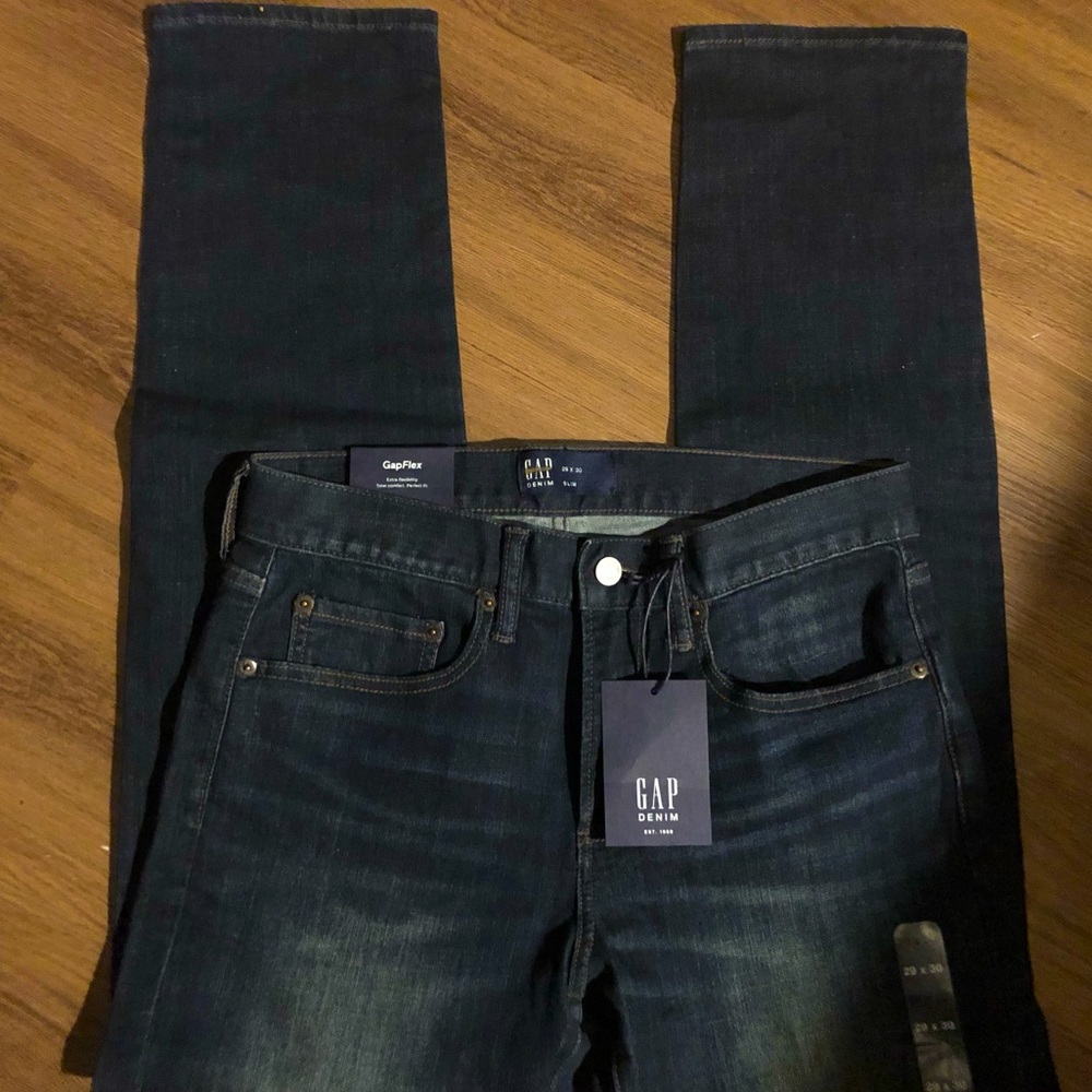 Gap mens slim mid rise jeans with gapflew  NWT